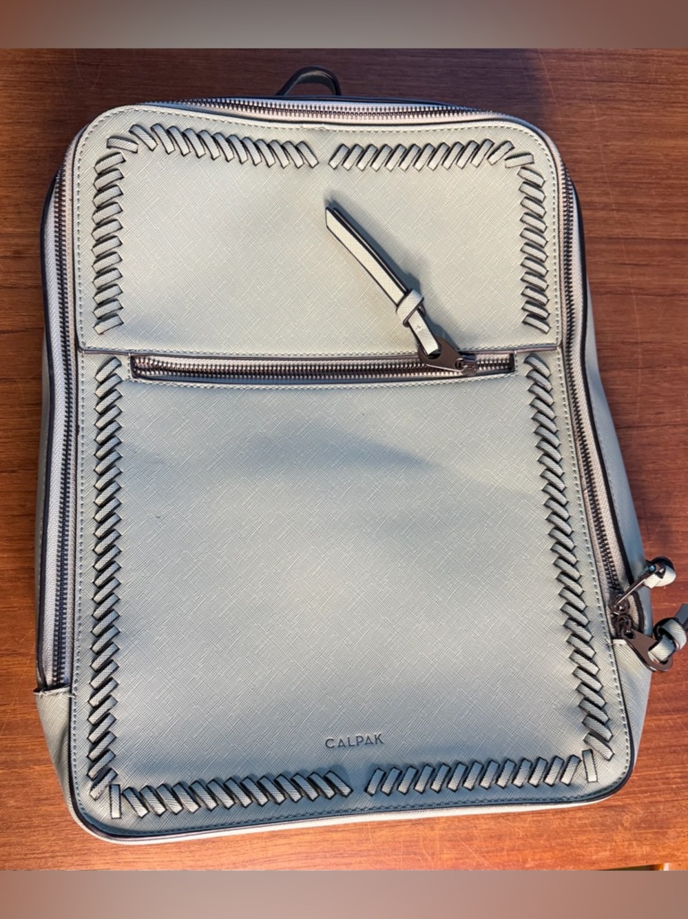 CALPAK Kaya Laptop Backpack Whipstitch Detail Sage Green New with Dust Bag